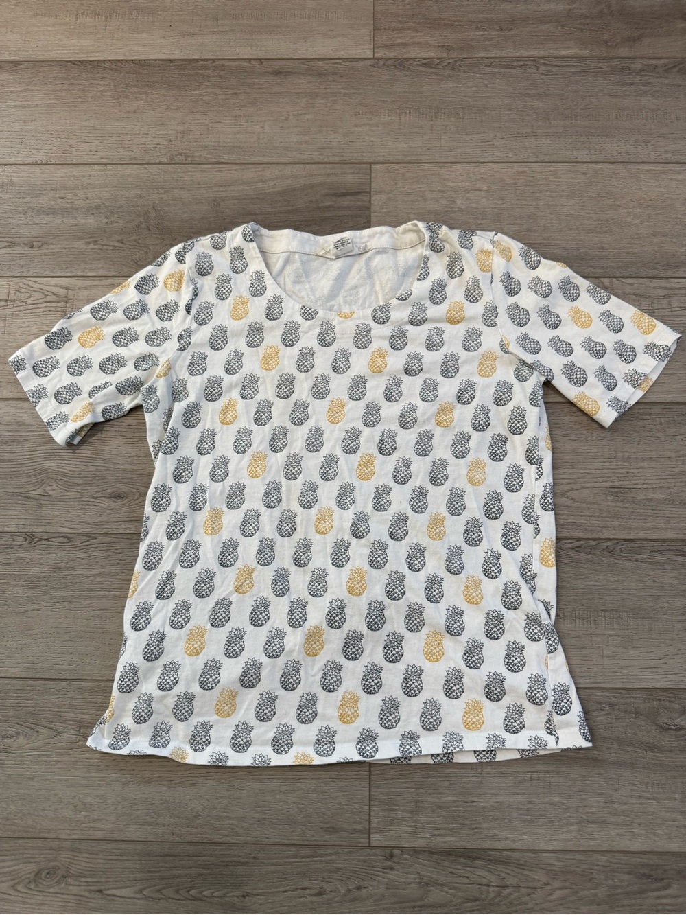 Pineapple Print Short Sleeve 100% Cotton Tee